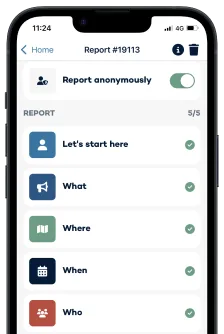 The NotMe reporting app